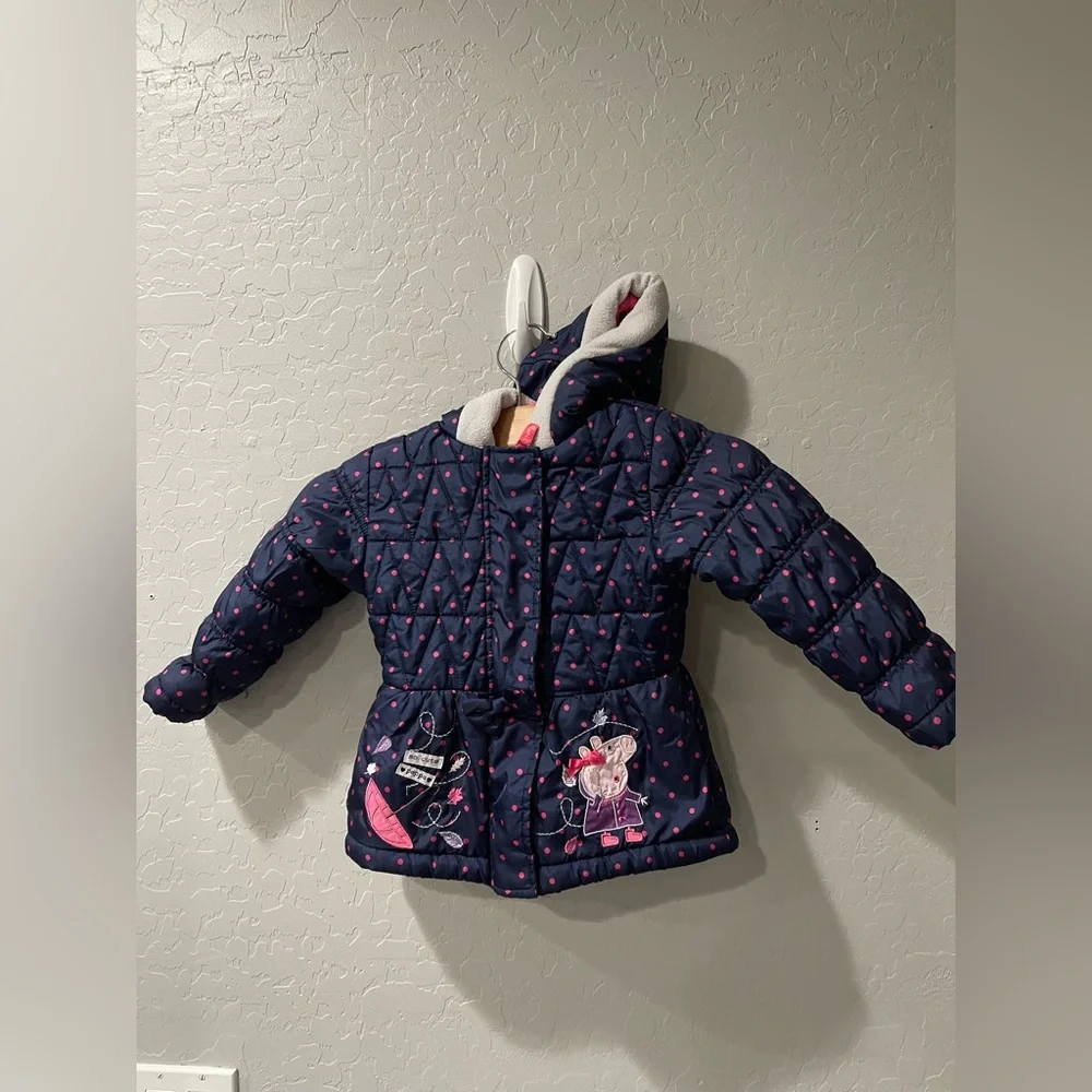 Vintage Y2K Peppa Pig Fleece Puffer‎ Toddler Jacket 2T